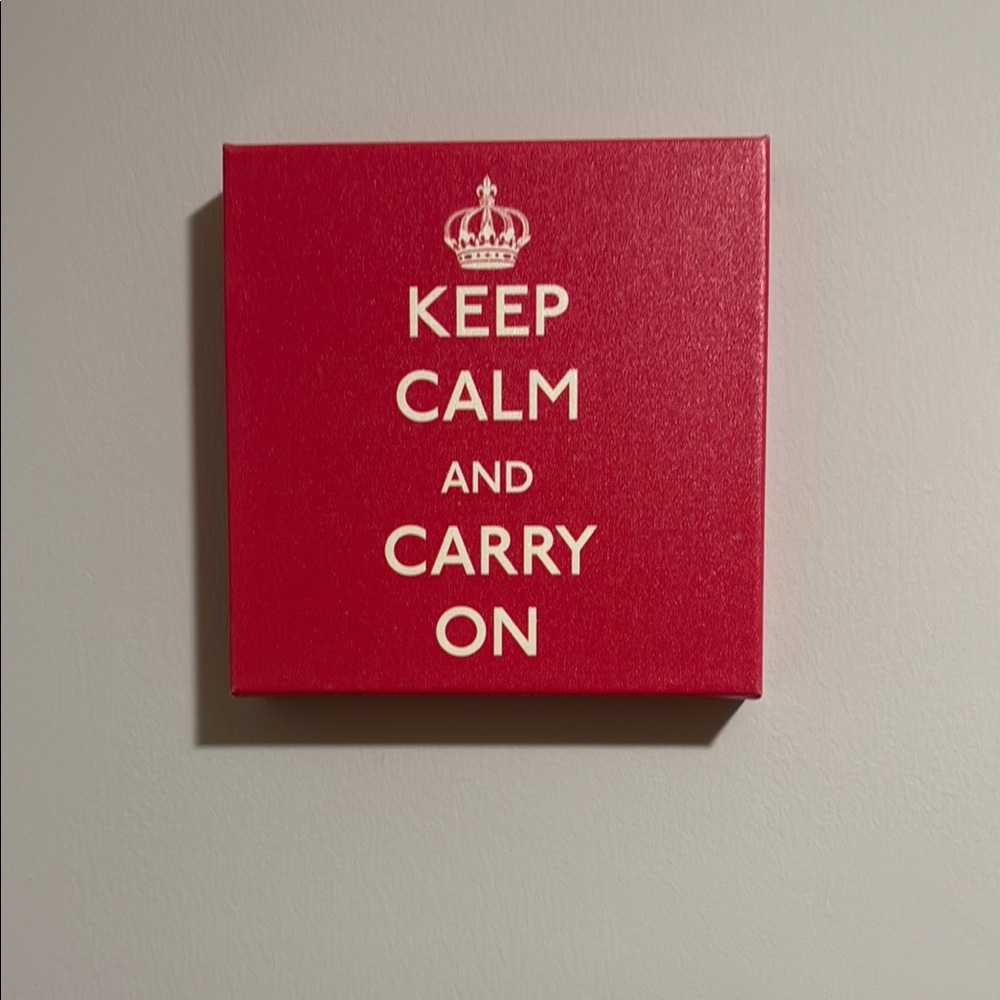 Red Keep Calm and Carry On Wall Art